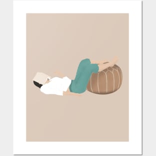 Sleepy bookworm Posters and Art